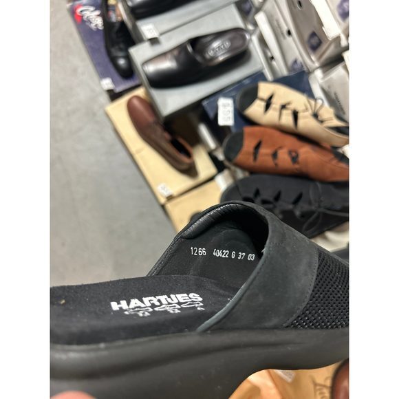 Vintage Hartjes Women's‎ Nubuck Sandal in Black 0n Black 40422 - Picture 3 of 4